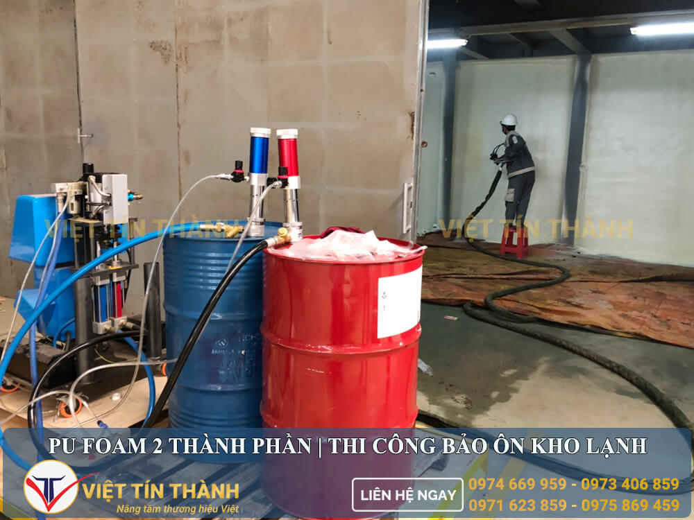 phun pu foam bảo ôn kho lạnh hầm đông